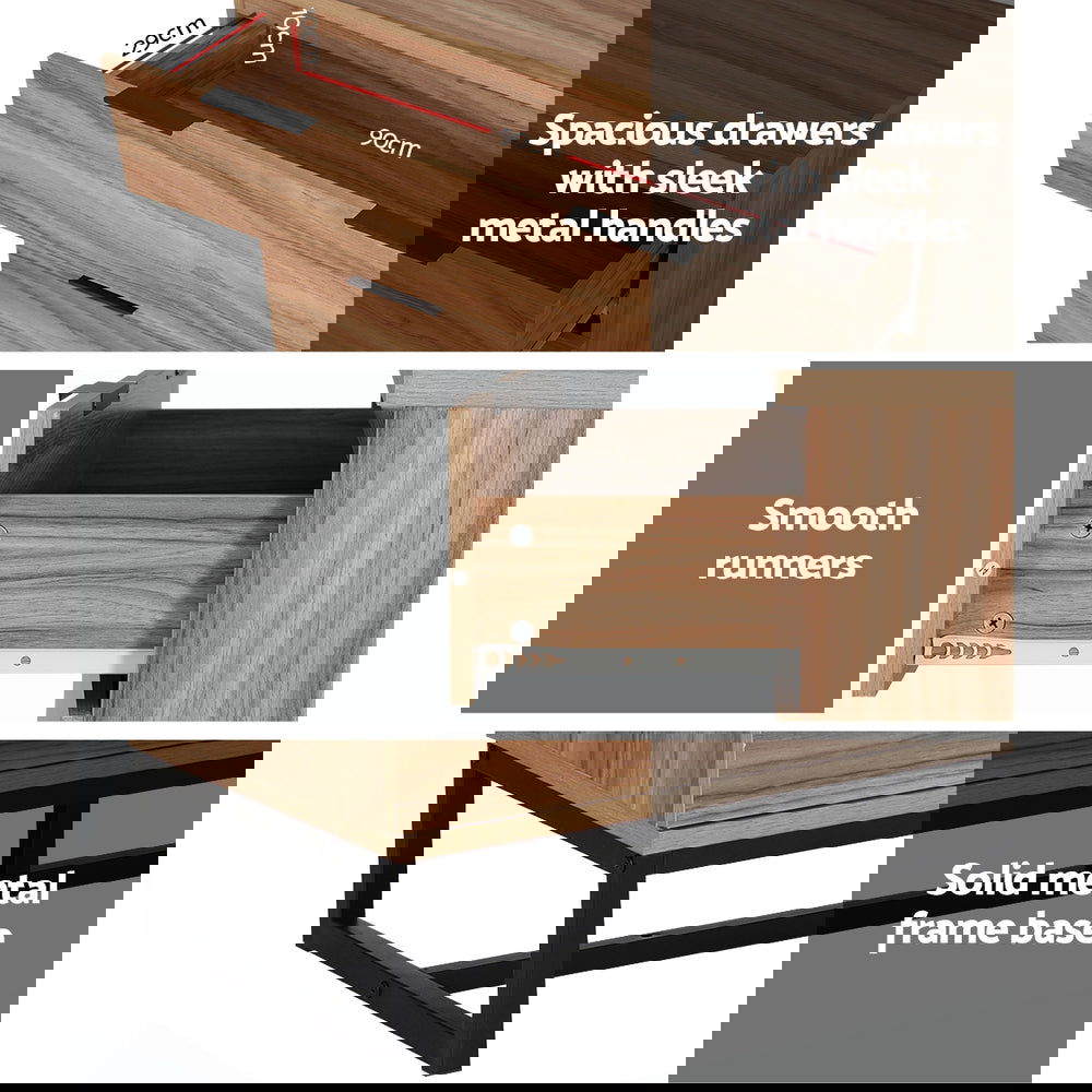 Artiss 4 Chest of Drawers Cabinet Dresser Table Tallboy Storage Bedroom Rust Oak - Cosy Abode