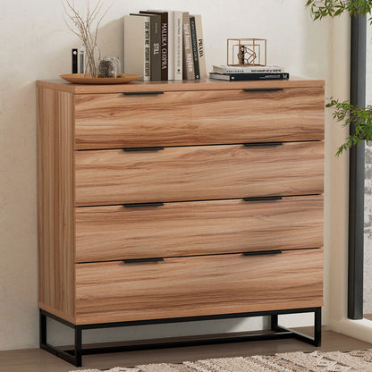 Artiss 4 Chest of Drawers Cabinet Dresser Table Tallboy Storage Bedroom Rust Oak - Cosy Abode