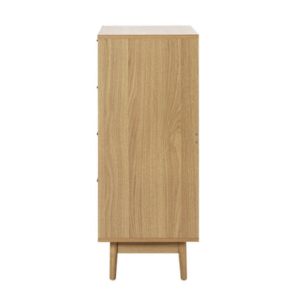 Artiss 4 Chest of Drawers Rattan Tallboy Pine - BRIONY - Cosy Abode