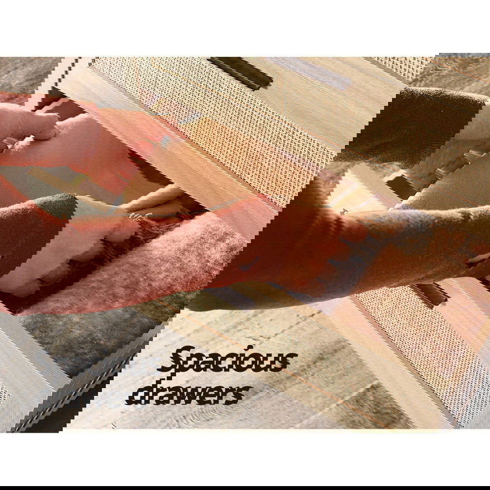 Artiss 4 Chest of Drawers Rattan Tallboy Pine - BRIONY - Cosy Abode