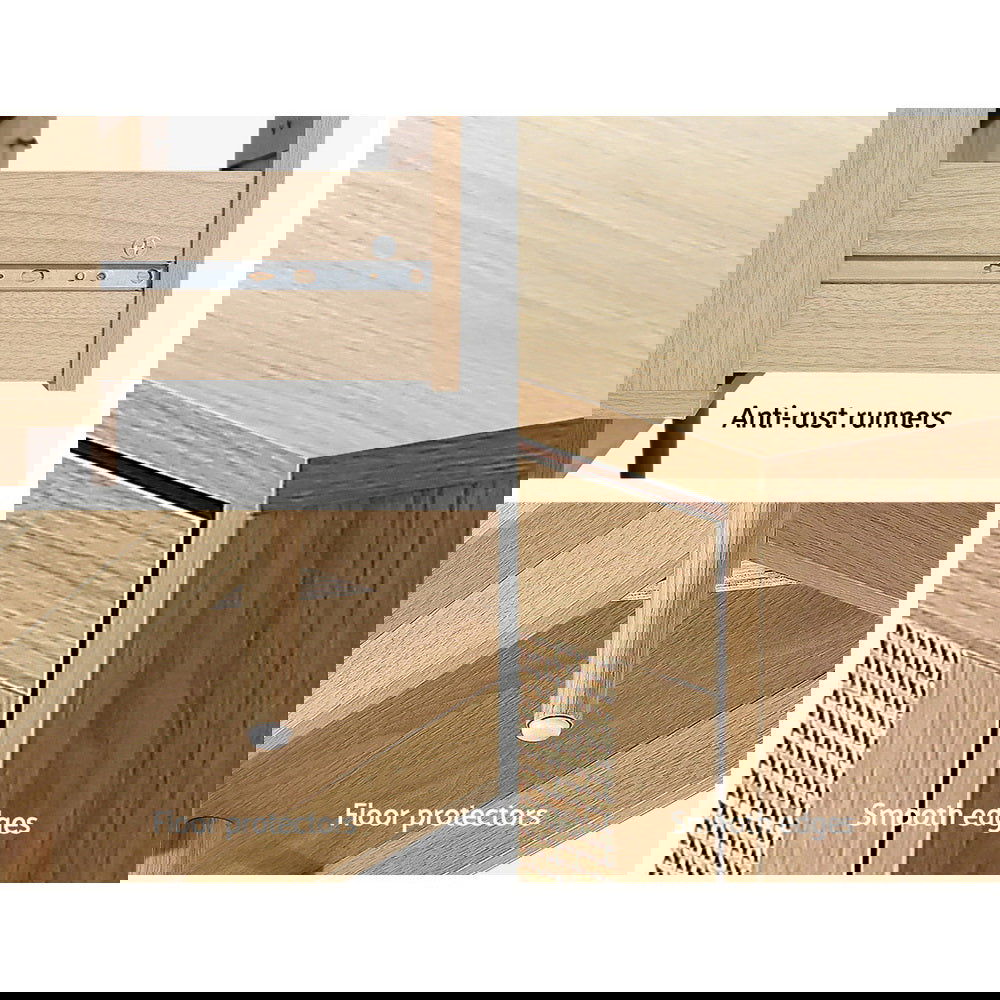 Artiss 4 Chest of Drawers Rattan Tallboy Pine - BRIONY - Cosy Abode