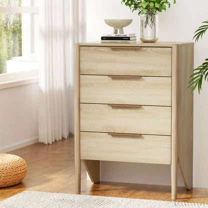 Artiss 4 Chest of Drawers Tallboy - INEZ Pine - Cosy Abode