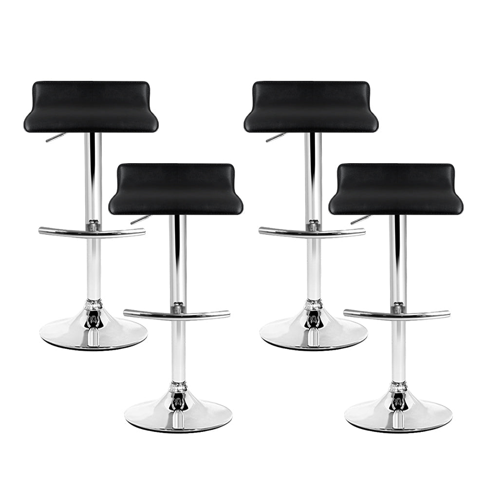 Artiss 4x Bar Stools Adjustable Gas Lift Chairs Black - Cosy Abode