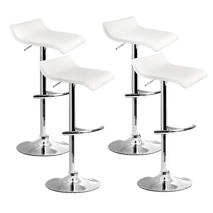 Artiss 4x Bar Stools Adjustable Gas Lift Chairs White - Cosy Abode