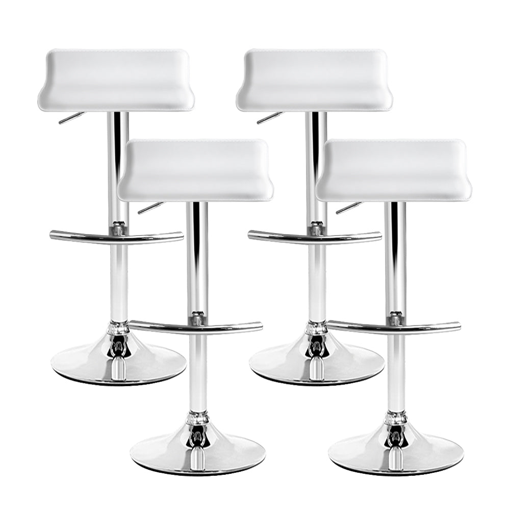Artiss 4x Bar Stools Adjustable Gas Lift Chairs White - Cosy Abode