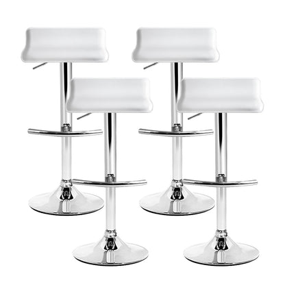 Artiss 4x Bar Stools Adjustable Gas Lift Chairs White - Cosy Abode