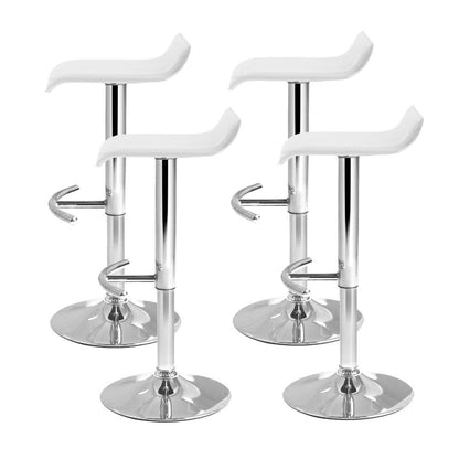 Artiss 4x Bar Stools Adjustable Gas Lift Chairs White - Cosy Abode
