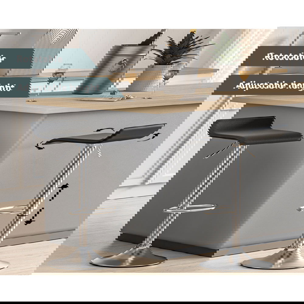 Artiss 4x Bar Stools Faux Leather Chair Black - Cosy Abode