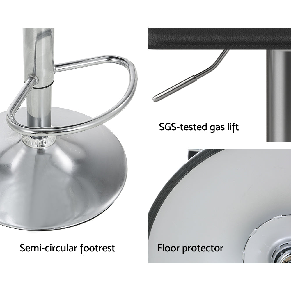 Artiss 4x Bar Stools Faux Leather Chair Black - Cosy Abode