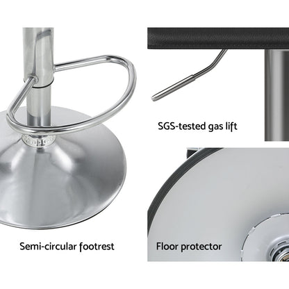 Artiss 4x Bar Stools Faux Leather Chair Black - Cosy Abode