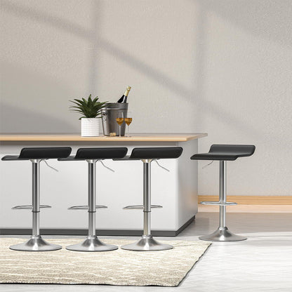 Artiss 4x Bar Stools Faux Leather Chair Black - Cosy Abode