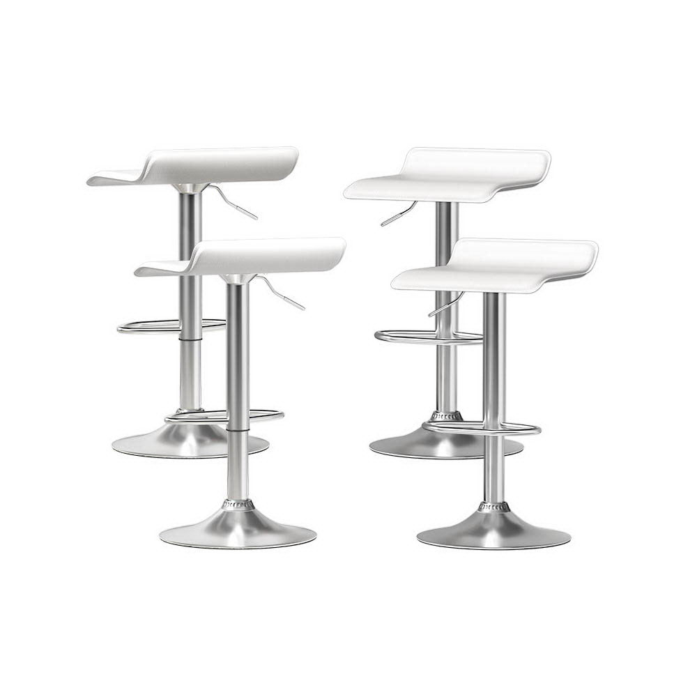 Artiss 4x Bar Stools Faux Leather Chair White - Cosy Abode