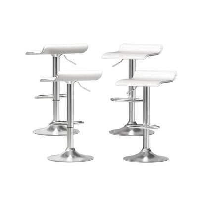 Artiss 4x Bar Stools Faux Leather Chair White - Cosy Abode