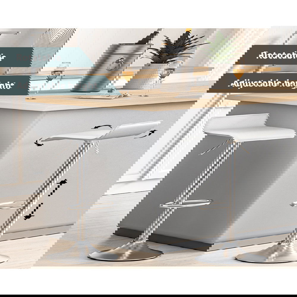 Artiss 4x Bar Stools Faux Leather Chair White - Cosy Abode