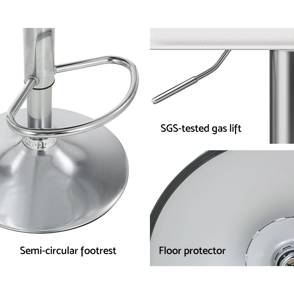 Artiss 4x Bar Stools Faux Leather Chair White - Cosy Abode