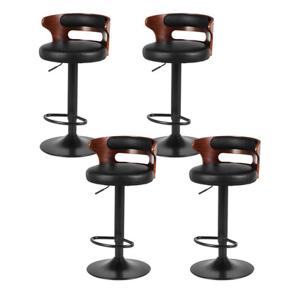 Artiss 4x Bar Stools Gas Lift Faux Leather - Cosy Abode