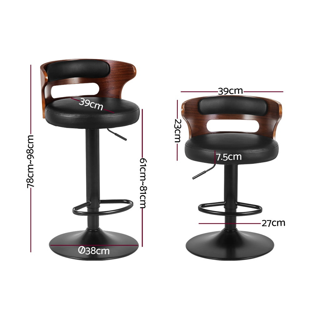 Artiss 4x Bar Stools Gas Lift Faux Leather - Cosy Abode