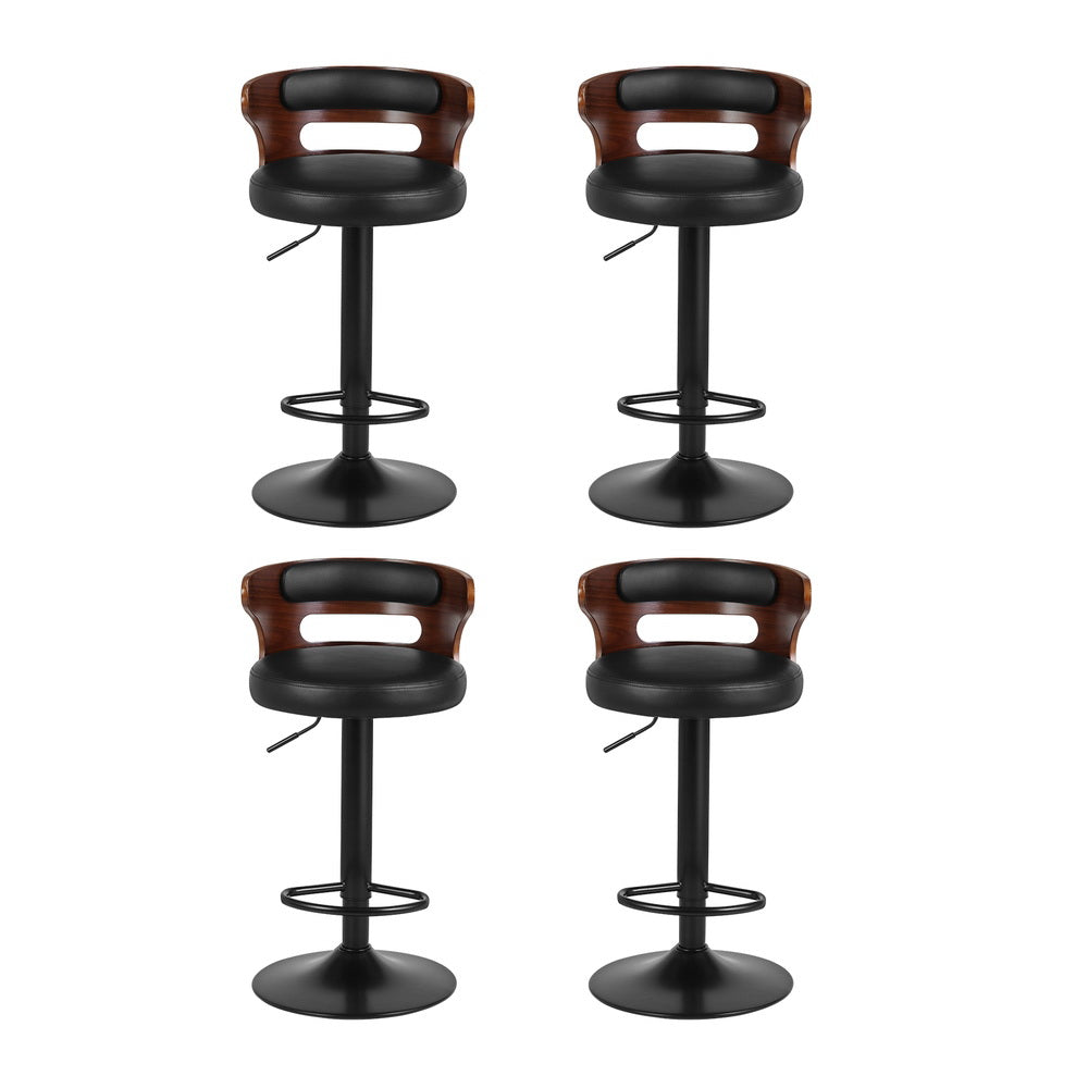 Artiss 4x Bar Stools Gas Lift Faux Leather - Cosy Abode