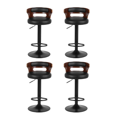 Artiss 4x Bar Stools Gas Lift Faux Leather - Cosy Abode