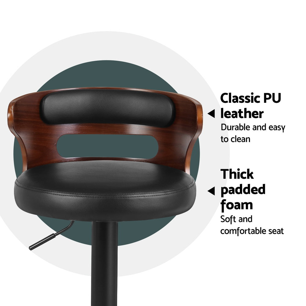 Artiss 4x Bar Stools Gas Lift Faux Leather - Cosy Abode