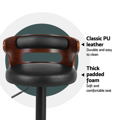 Artiss 4x Bar Stools Gas Lift Faux Leather - Cosy Abode