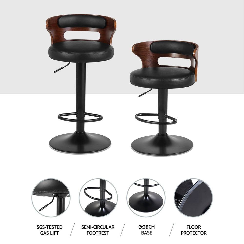 Artiss 4x Bar Stools Gas Lift Faux Leather - Cosy Abode