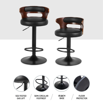 Artiss 4x Bar Stools Gas Lift Faux Leather - Cosy Abode