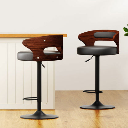 Artiss 4x Bar Stools Gas Lift Faux Leather - Cosy Abode