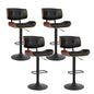 Artiss 4x Bar Stools Gas Lift Leather All Black - Cosy Abode