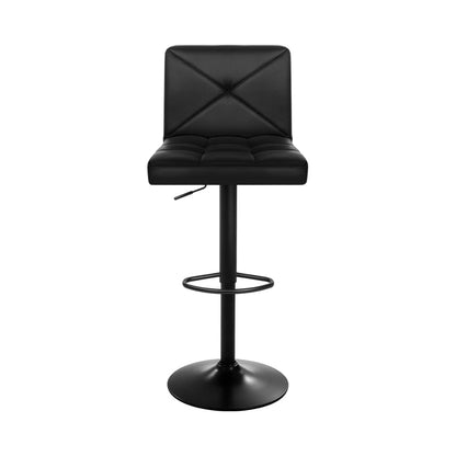 Artiss 4x Bar Stools Gas Lift Leather Chair Black - Cosy Abode