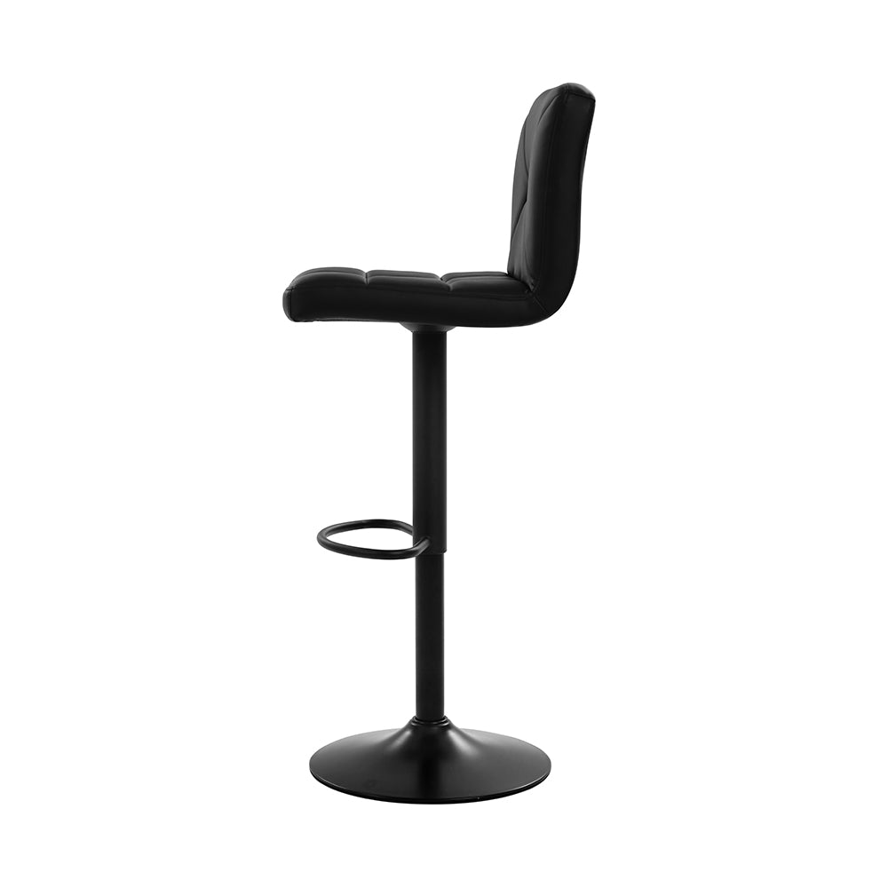 Artiss 4x Bar Stools Gas Lift Leather Chair Black - Cosy Abode
