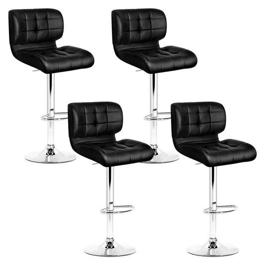 Artiss 4x Bar Stools Gas Lift Leather Padded Black - Cosy Abode