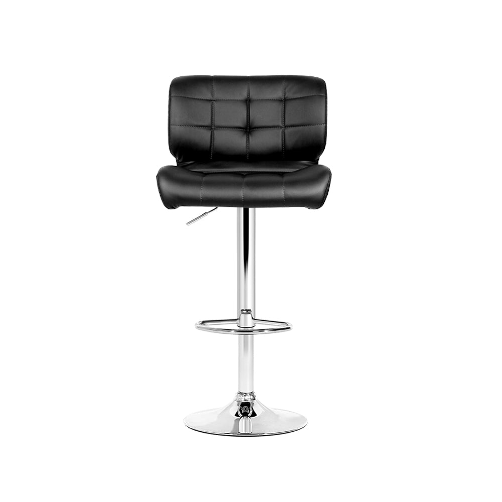 Artiss 4x Bar Stools Gas Lift Leather Padded Black - Cosy Abode