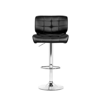 Artiss 4x Bar Stools Gas Lift Leather Padded Black - Cosy Abode