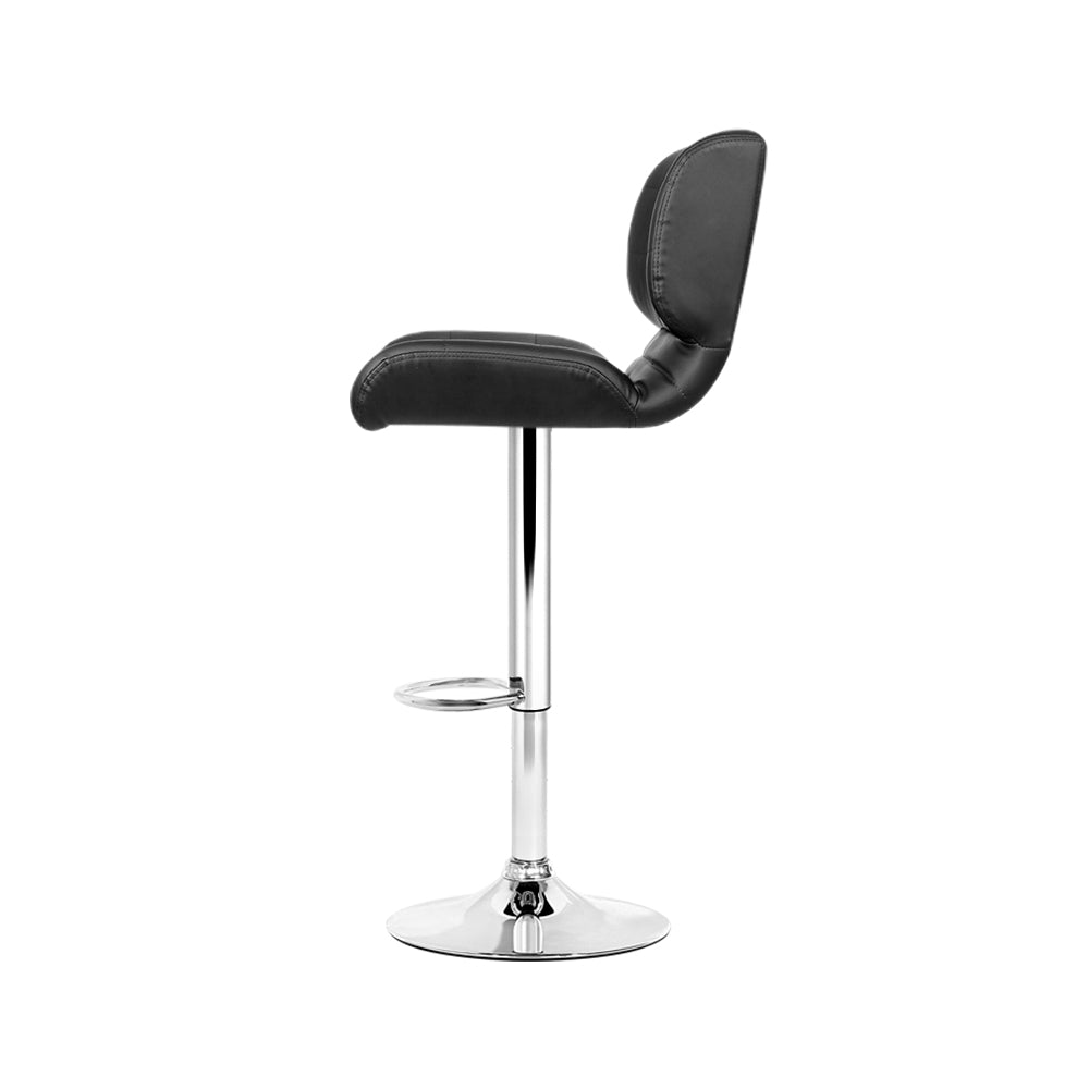 Artiss 4x Bar Stools Gas Lift Leather Padded Black - Cosy Abode