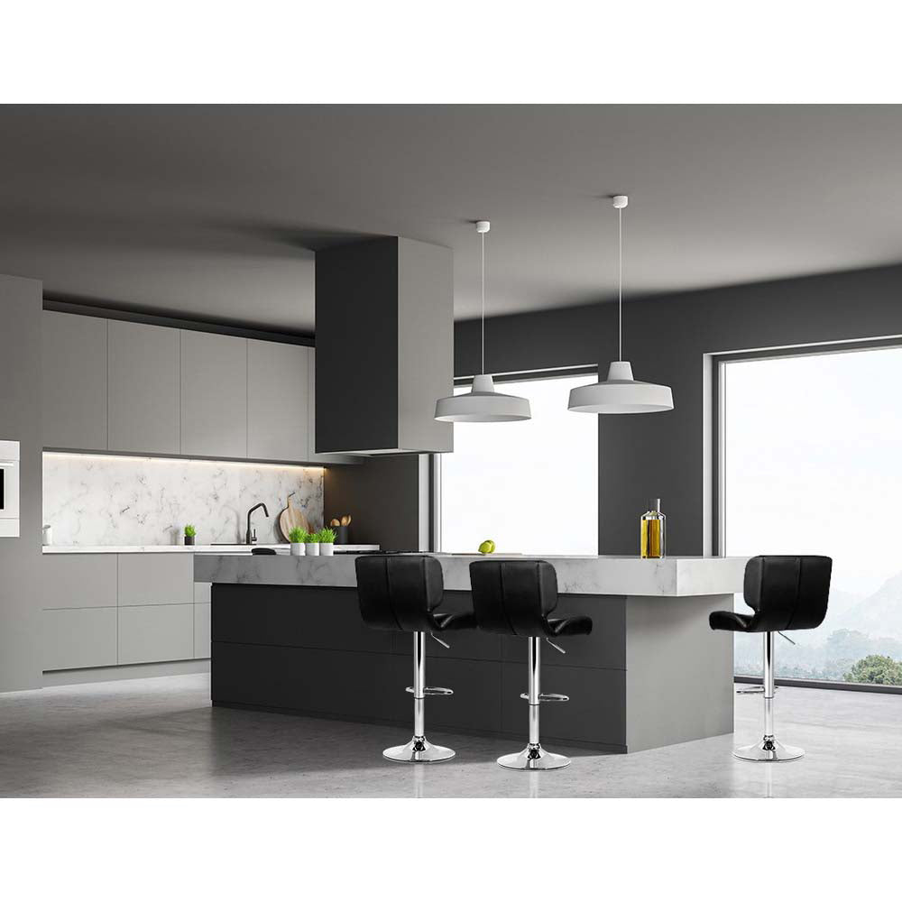 Artiss 4x Bar Stools Gas Lift Leather Padded Black - Cosy Abode