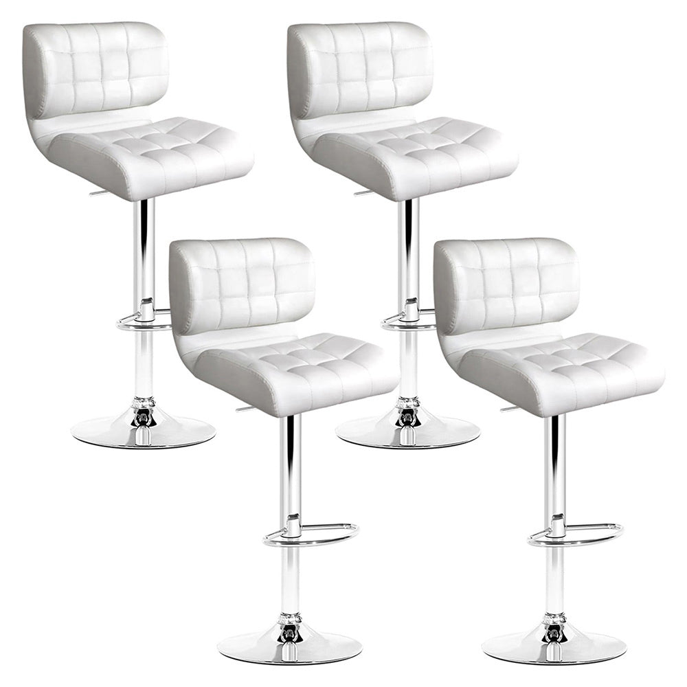 Artiss 4x Bar Stools Gas Lift Leather Padded White - Cosy Abode