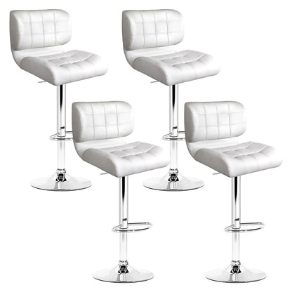 Artiss 4x Bar Stools Gas Lift Leather Padded White - Cosy Abode