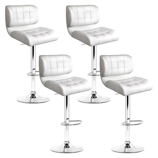Artiss 4x Bar Stools Gas Lift Leather Padded White - Cosy Abode