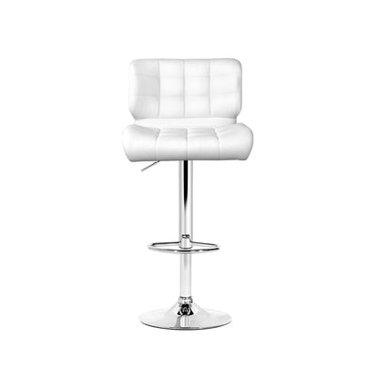 Artiss 4x Bar Stools Gas Lift Leather Padded White - Cosy Abode