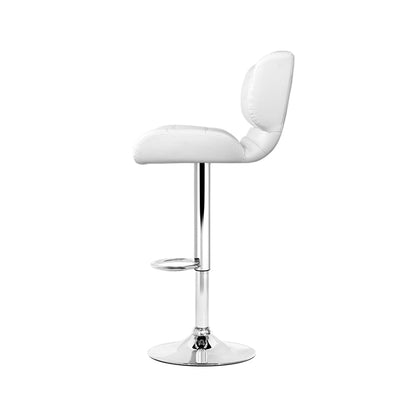 Artiss 4x Bar Stools Gas Lift Leather Padded White - Cosy Abode