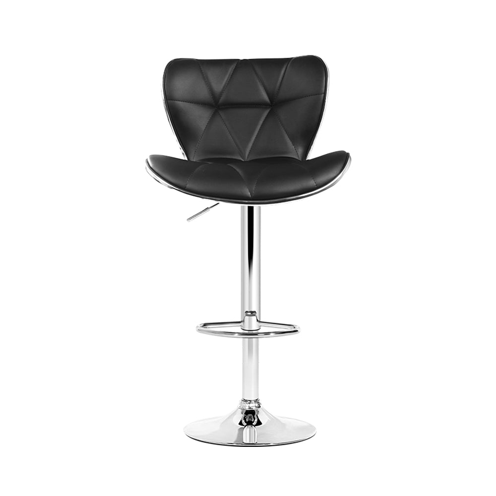 Artiss 4x Bar Stools Gas Lift Leather Seat Black - Cosy Abode