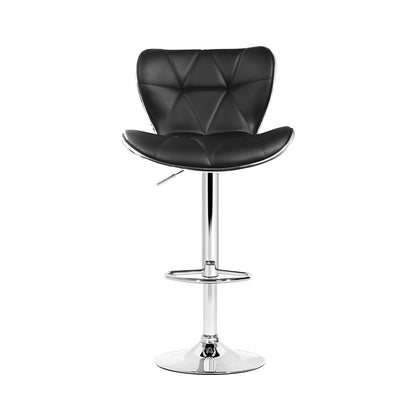 Artiss 4x Bar Stools Gas Lift Leather Seat Black - Cosy Abode