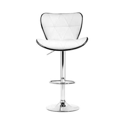 Artiss 4x Bar Stools Gas Lift Leather Seat White - Cosy Abode
