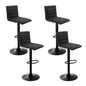 Artiss 4x Bar Stools Gas Lift Linen Fabric Black - Cosy Abode