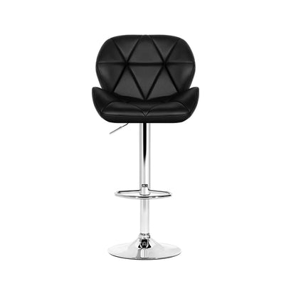 Artiss 4x Bar Stools Gas Lift Padded Leather Black - Cosy Abode