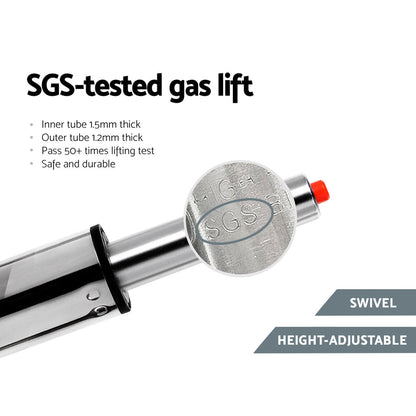 Artiss 4x Bar Stools Leather Gas Lift Chair White - Cosy Abode