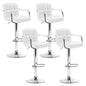 Artiss 4x Bar Stools Leather Gas Lift w/Armrest White - Cosy Abode