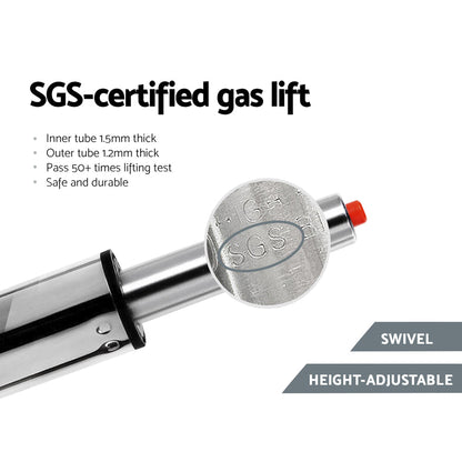 Artiss 4x Bar Stools Leather Padded Gas Lift Grey - Cosy Abode