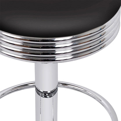 Artiss 4x Bar Stools Leather Padded Gas Lift Silver - Cosy Abode